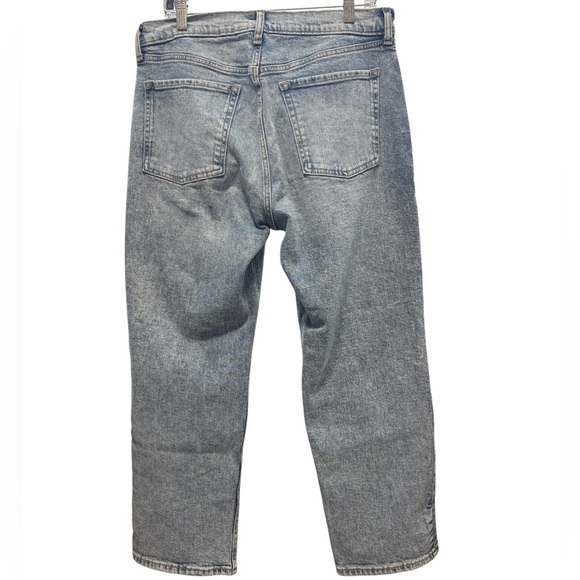 Old Navy Women’s Sky-Hi Straight Extra High Rise Button Fly Distressed Jeans 12P - Picture 6 of 6